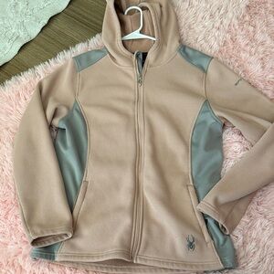 Spyder Women's Beige and Gray Full-Zip Utility Jacket